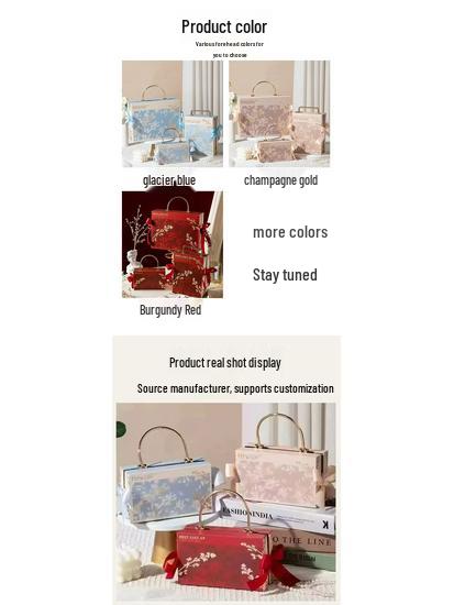 Luxurious European-Style Chinese Wedding Candy Gift Box with Hot Stamped Metal Handle