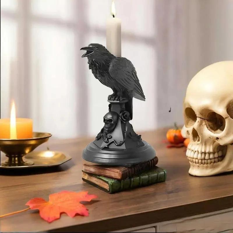 Halloween Gothic Style Raven Silicone mold Candle Holder Craft Tabletop Ornament Halloween Candle Holder Candle Holders Decor f