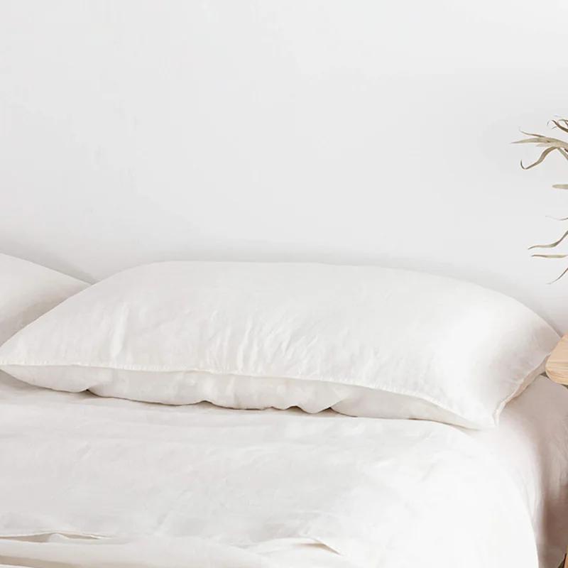 100% Linen Pillowcases, No Insert, Washed Flax Pillow Cases with Envelope Closure, Luxurious Breathable Comfy Pillow Shams