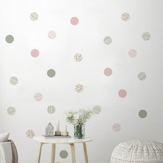 6Pcs Colorful Polka Dots Wall Stickers, Self-Adhesive Vinyl Decals, Removable Peel And Stick Wall Decals for Bedroom Living Room Kids Room