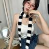 Knitted Wool Striped Scarf Warm Neck Scarves Fashion Sausage Thin Scarf  Women Men