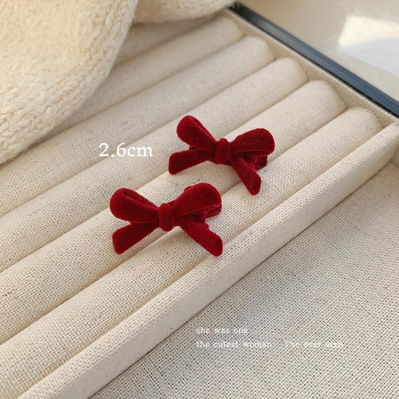 1ks Y2k Dívčí mašle Mini spony do vlasů Sametová vlásenka Pokrývka hlavy Barrette Ručně vyrobená stuha Spona s mašličkou Spona do vlasů Módní vlasové doplňky