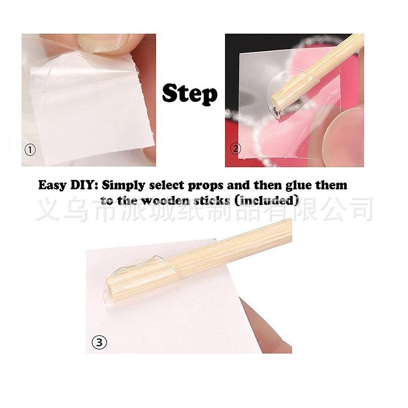 76-teiliges Rote Lippen & Schnurrbart Foto-Requisiten-Set für Partys, Hochzeiten und Feiertage