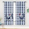 Rural Rooster Pattern Printed Curtains Window Decoration Home Room Curtain Set Of 2 Farmhouse Made Polyester Washable