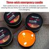 1/2/3pcs Emergency Candle 36 Hour 3 Wick Long Lasting Beeswax Survival Candle with Aroma for Home Camping Fishing