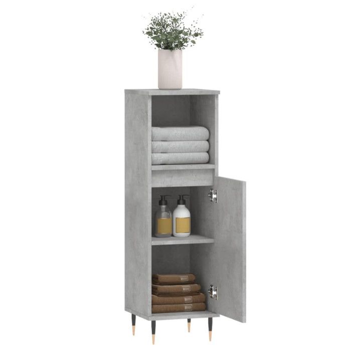 VidaXL Bathroom Cabinet Concrete Grey 30x30x100 Cm 831552