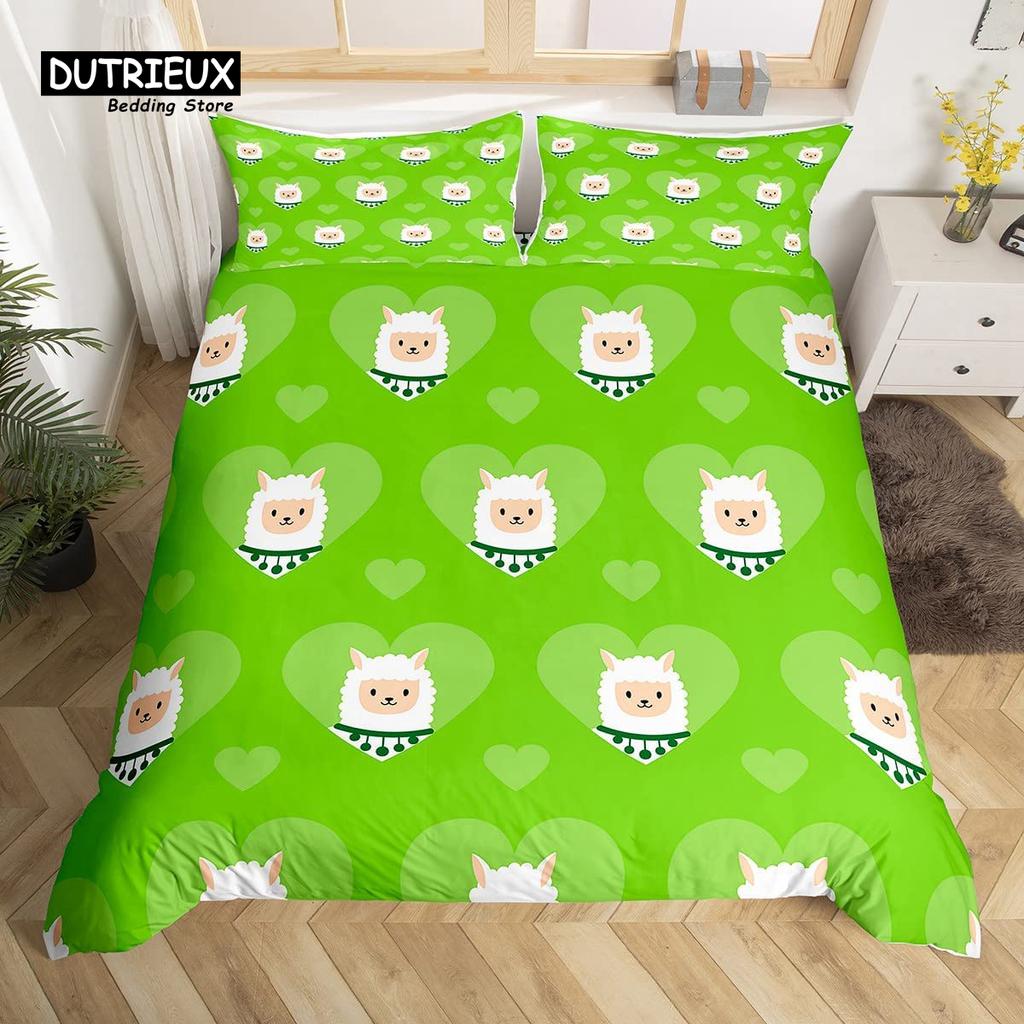 Cartoon Sheep Farm Animals Duvet Cover Set, Butterfly Princess Bedding Set, Soft Comfortable Breathable Duvet Cover