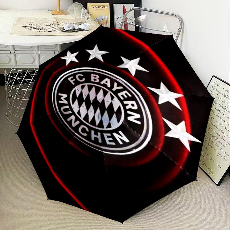 1PC Munich Football Club Printed Umbrella Folding umbrella, automatic umbrella 8-Frame for Travel, camping Fan gifts Christmas Gifts