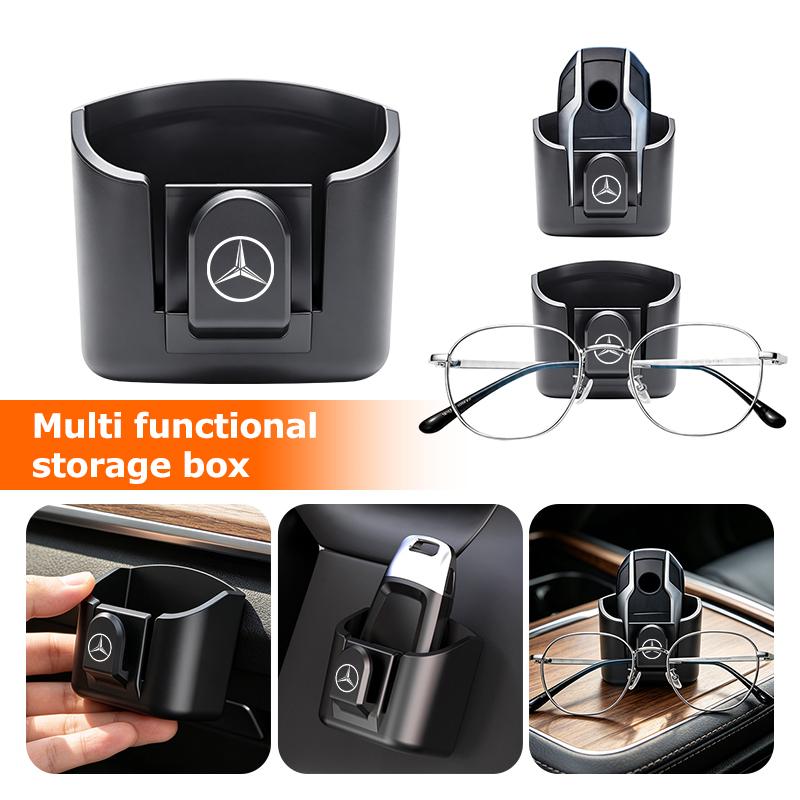 Car Key Storage Box With Hook Adhesive Box Car Dashboard Key Holder For Benz AMG Exclusive W204 W222 W205 W203 W213 W124 W108 ZL9
