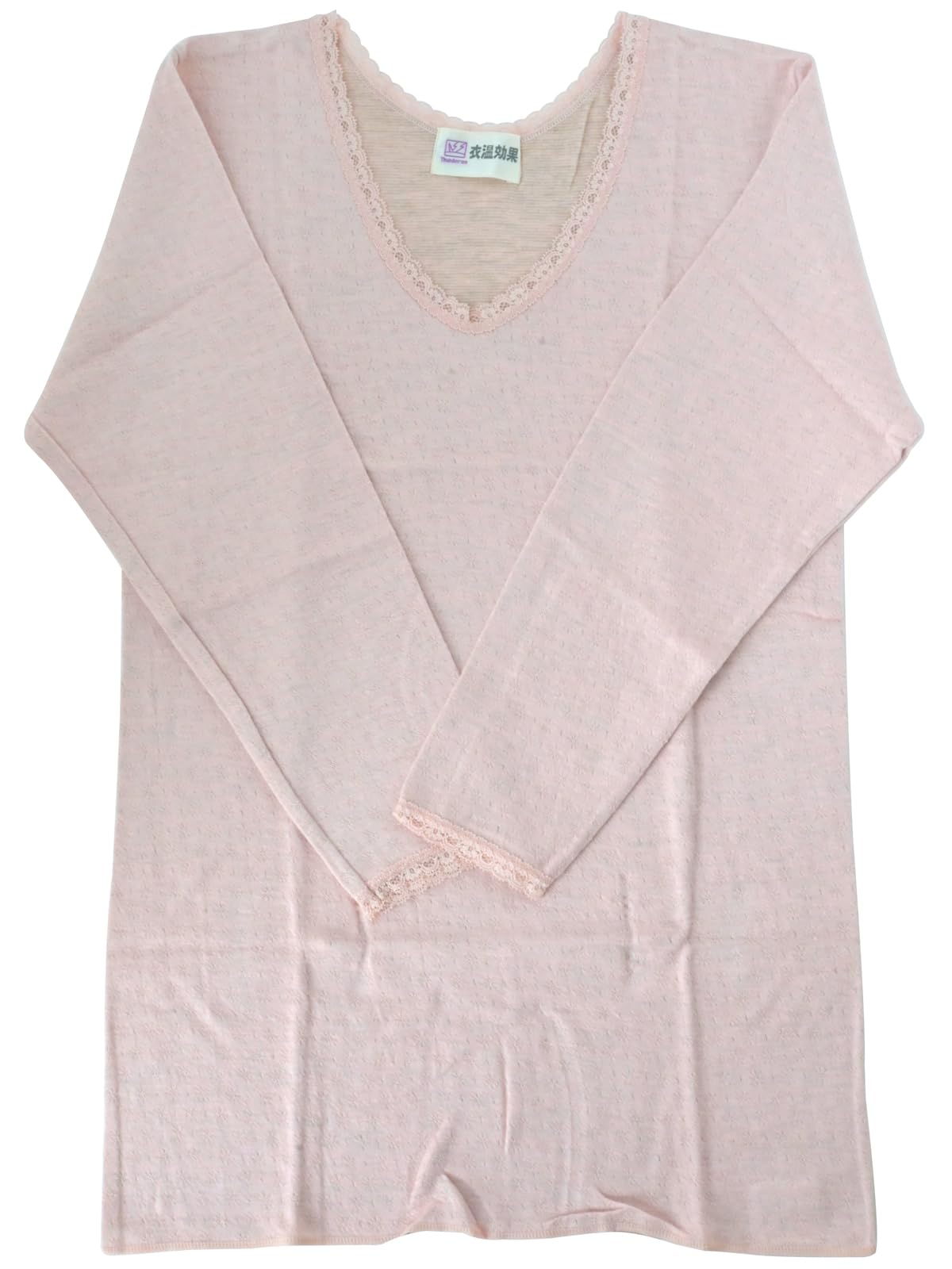 

Рукав Thunderlon Облегающий Крой Проводящий Теплый Размеры M и SAKIKU-EN Женская Рубашка 3/4, Способствующая Теплу, Волокно с Ионами, Нижнее белье, Розовый, L, san-35 розовый