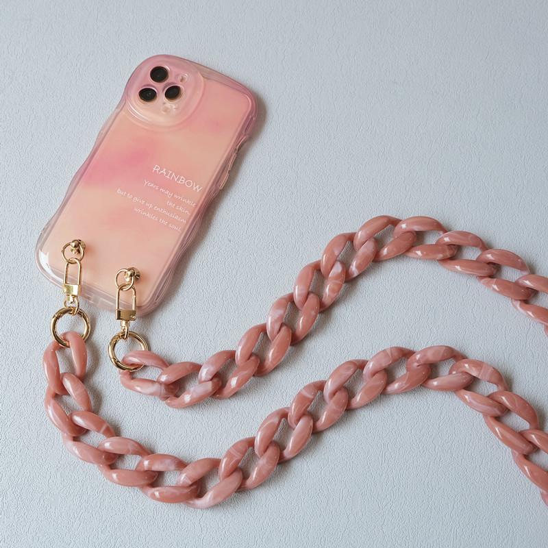 New Phone Accessory Detachable Chain Green Crossbody Resin Luxury Strap Phone Case Chains Acrylic Shoulder Lanyard Hanging Chain