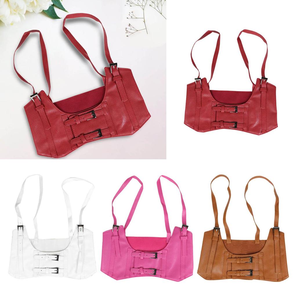 Women's Waist Belt Underbust Corset Punk Ladies PU Leather Adjustable Cummerbund for Dress Cincher Waistband Waist Belt