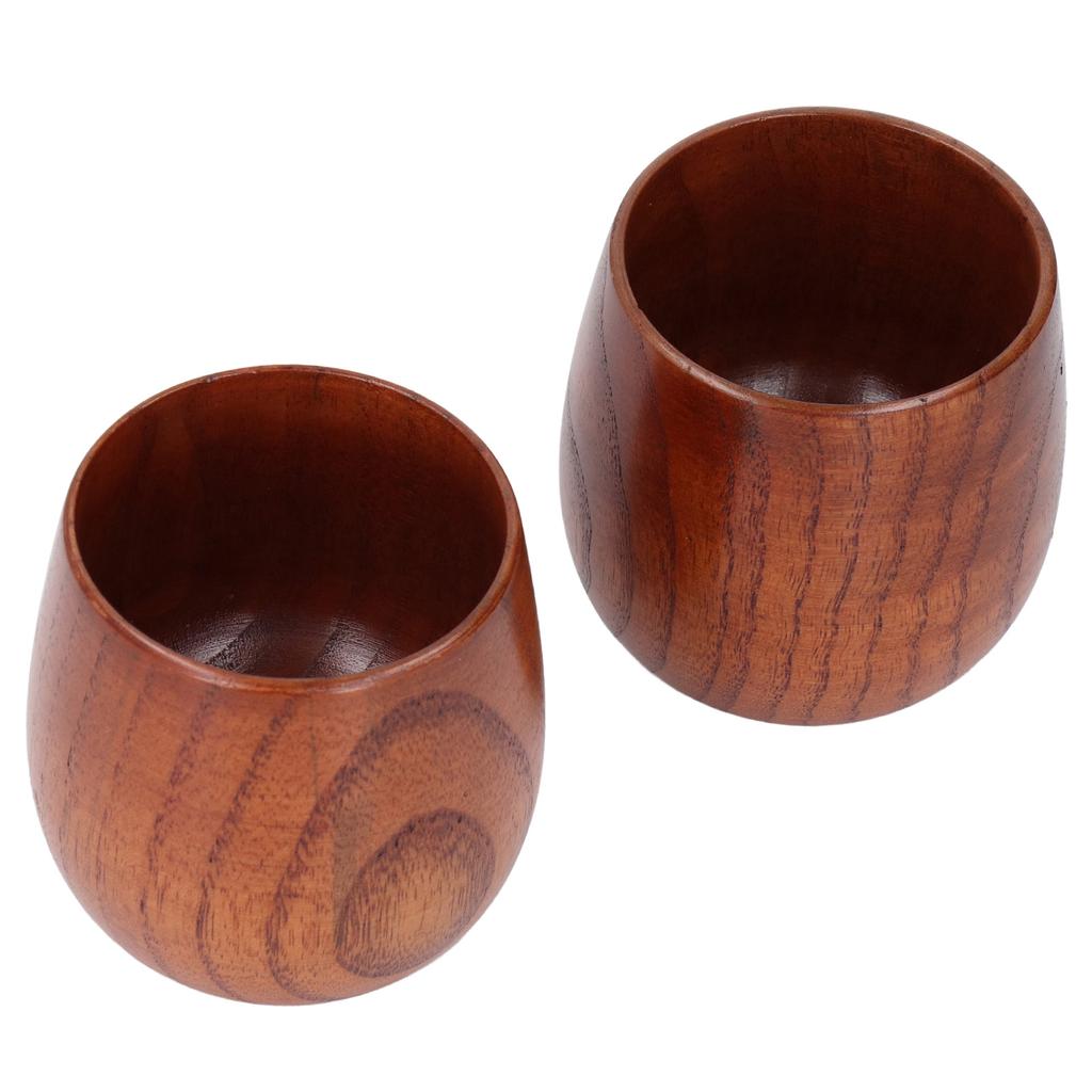 2 stück Holz Tee Tassen Japanischen Großen Bauch Becher Multifunktionale Trinkbecher für Kaffee Milch Wein Wa