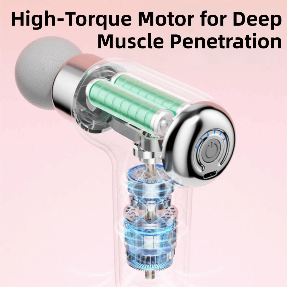 Compact Size Mini Electric Fascia Massager 9 Replaceable Head Fascia Machine Massager Post-Workout