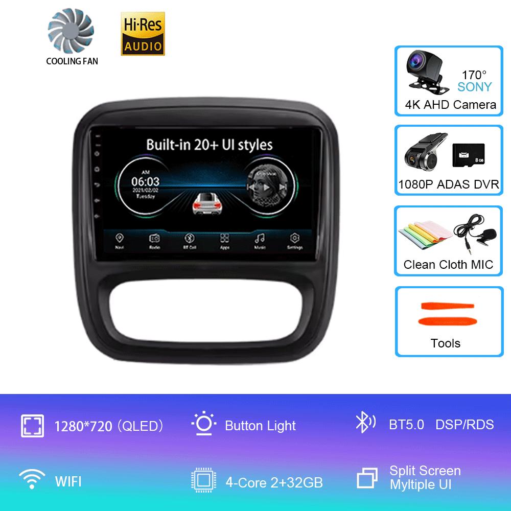 Android 12 Car Radio GPS for Renault Traffic 3 2014 - 2021 Opel Vivaro B 2014 - 2018 Multimedia Video Player Navigation Carplay