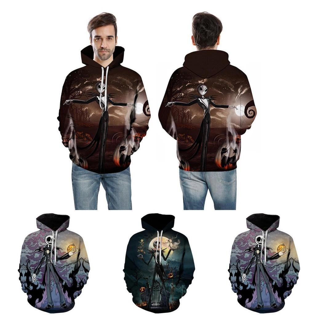Nightmare Before Christmas Hoodie Pullover Sweatshirt mit Jack und Sally Design