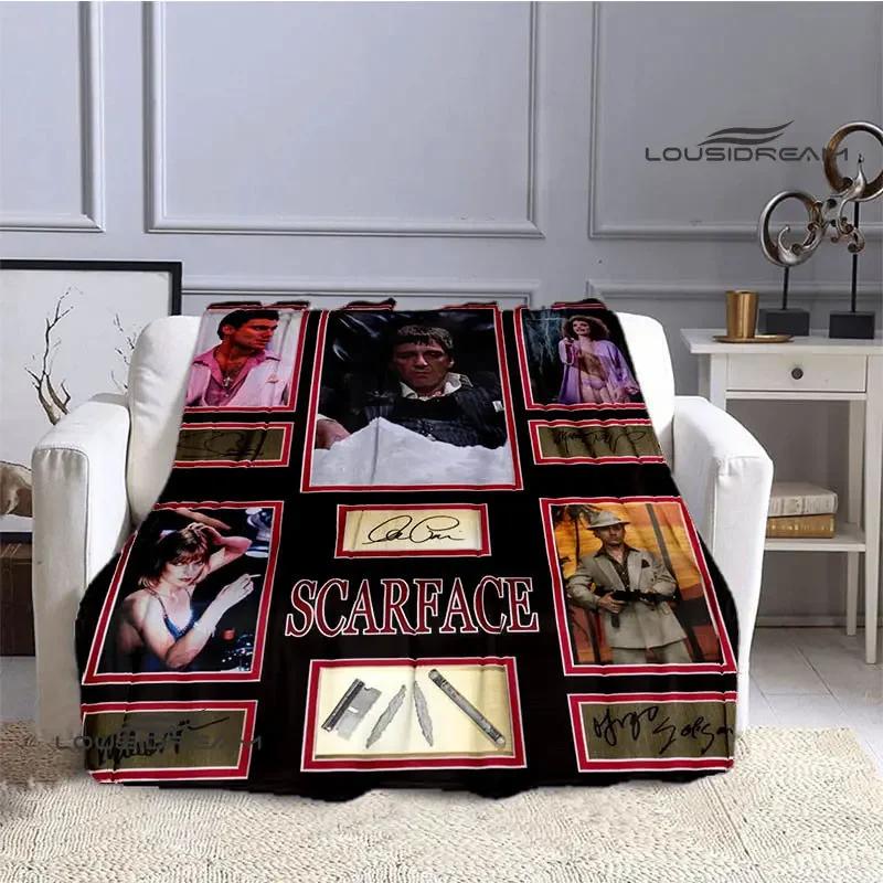 Classic Movie Scarface Blanket Flange Warm Blanket Soft and Comfortable Blanket Home Travel Blanket Bed Linings Birthday Gift