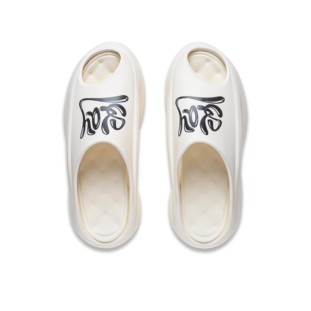 Li Ning Cloud Travel Slay Comfortable Trendy Slide Sandals Unisex Footwear Off-White AZSU005-1