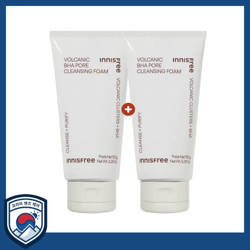 

[Innisfree] Volcanic Pore BHA Cleansing Foam 150g (Duo Set - 2EA) Intensive Pore Care & Deep Cleansing for Oily Skin