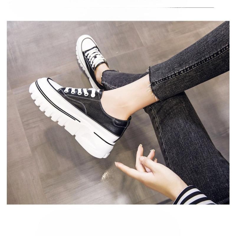 Thick-soled Shoes, Women's Shoes, Sports Women's Casual Shoes, Height-increasing Lace-up Single Shoes Devotion