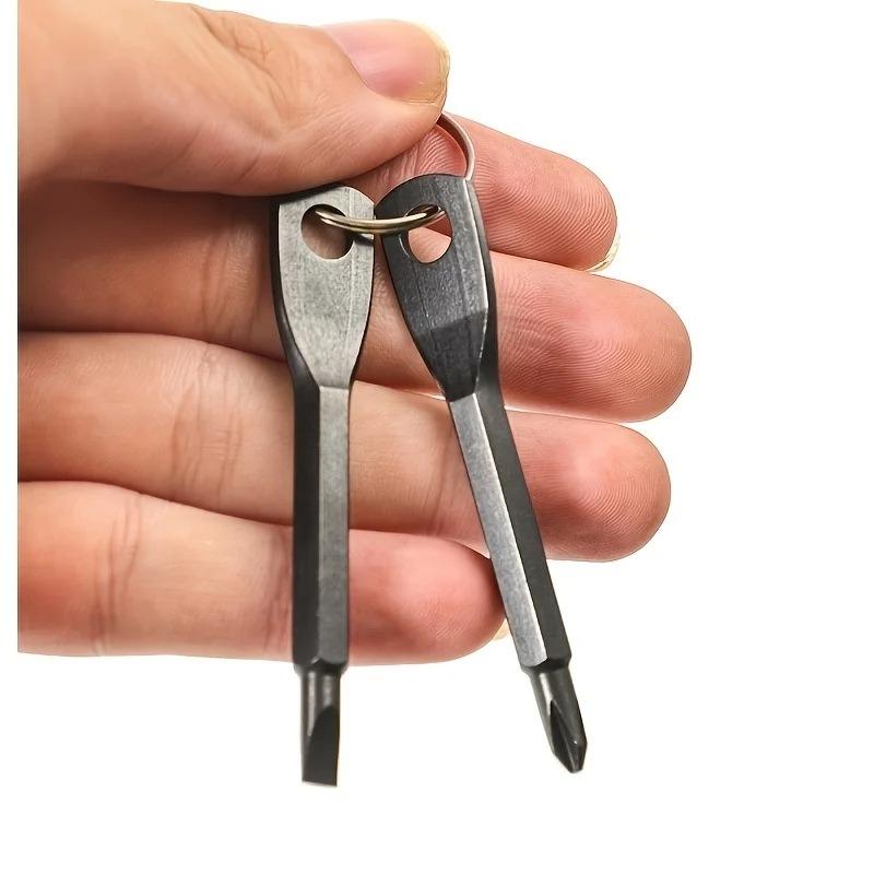Mini Cross+Flat Screwdriver & Wrench Set - Portable Keychain Style, Bike Motorcycle Repair Tool