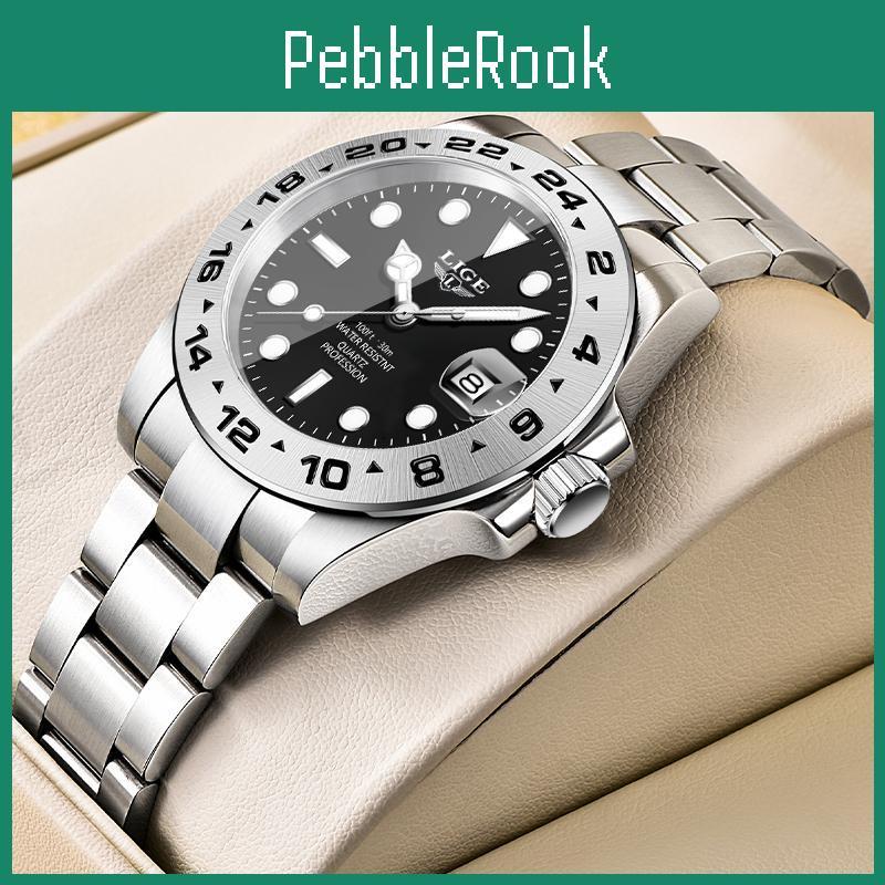 Fashion Men Lige Simple Watches Sport Quartz Wristwatches Luxury Stainless Steel Clock Luminous Waterproof Watch