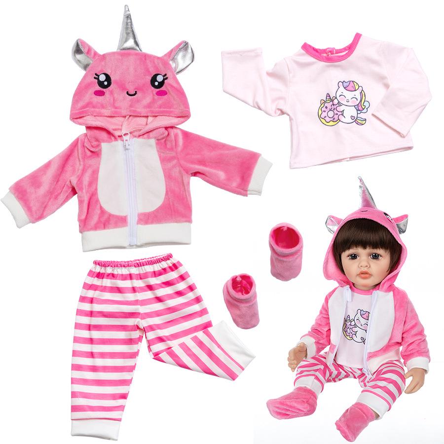 22-Inch Reborn Doll Clothes - Animal Cartoon Series Baby Soft Glue Outfit (55CM)