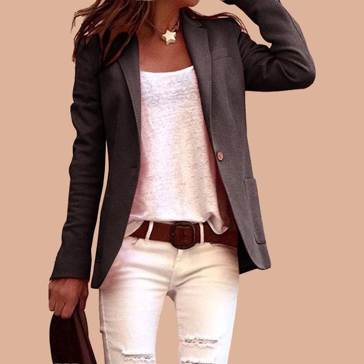 Women's Candy Color Slim Fit Long Sleeve Casual Blazer - Flattering Business Jacket 2026