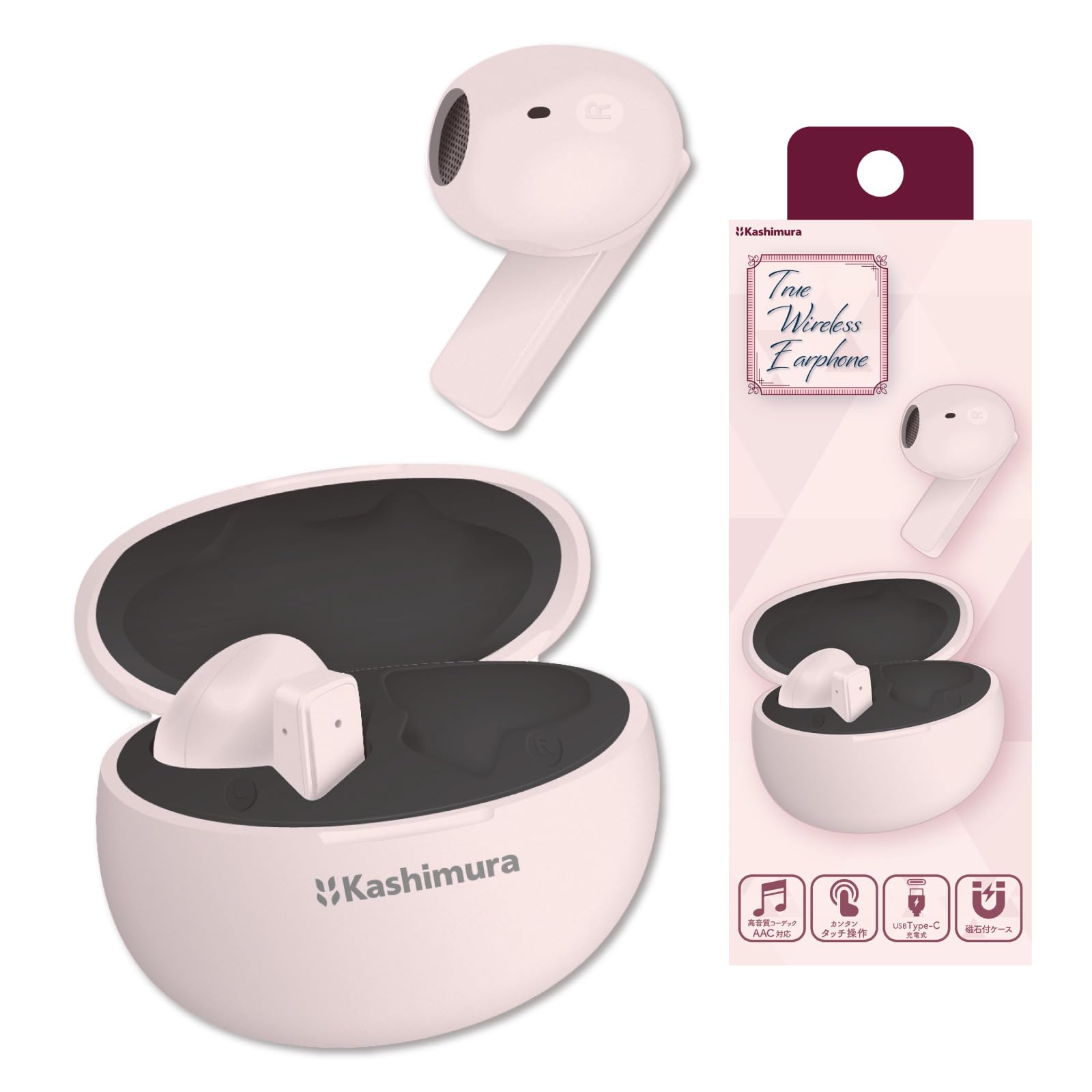 

Kashimura offers three cute pastel Enjoy great sound with these pastel pink true wireless stereo earphones colors! easy-to-use, (NBL-132). розовый