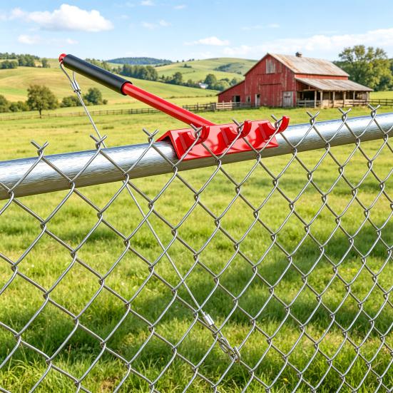 Top Rail Fabric Hanging Tool Chain Link Fence Tensioner Tool Heavy Duty Steel Stretcher with Heavy-Duty Cable Hook & Non-Slip Handle for One-Person