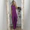 2 Pcs/Set Women Top Pants Set Irregular Hem Wide Leg Solid Color Soft