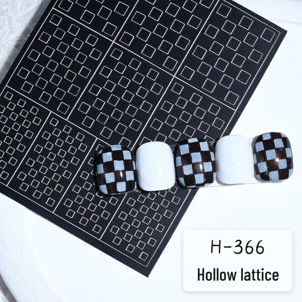 Décalques pour ongles: Autocollants Dégradés à Carreaux et Imprimé Léopard avec Gabarit Creux Double Usage.