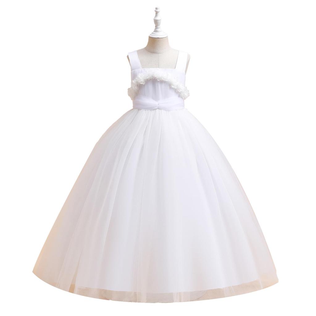 European Princess Style Formal Dress for Girls - Elegant Birthday and Show Long Gown