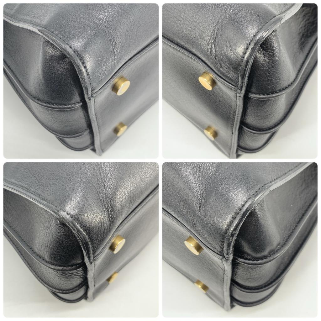 SAINT LAURENT PARIS YSL 2way Sac de Jour Shoulder Bag Tote Handbag Leather Black