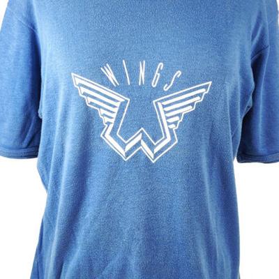 VTG Zespół Wings LOGO niebieski krótki rękaw Wszystkie rozmiary S do 5XL Unisex Koszulka