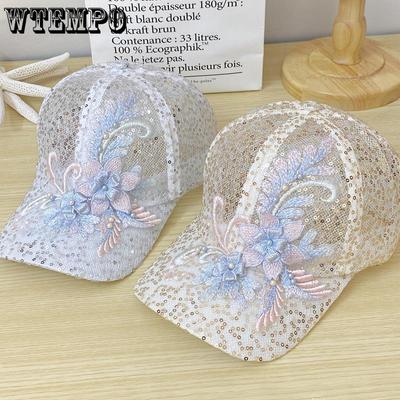 Sparkling Mesh Hollow Breathable Sun Protection Duck Tongue Sun Hat Sun Protection Baseball Cap