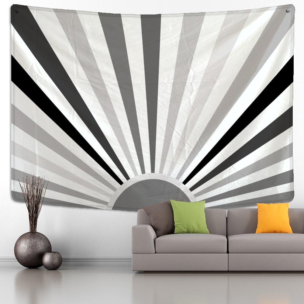 Sunrise Illustration Tapestry Wall Hanging Psychedelic Witchcraft Nature Landscape Aesthetics Room Home Art Decor