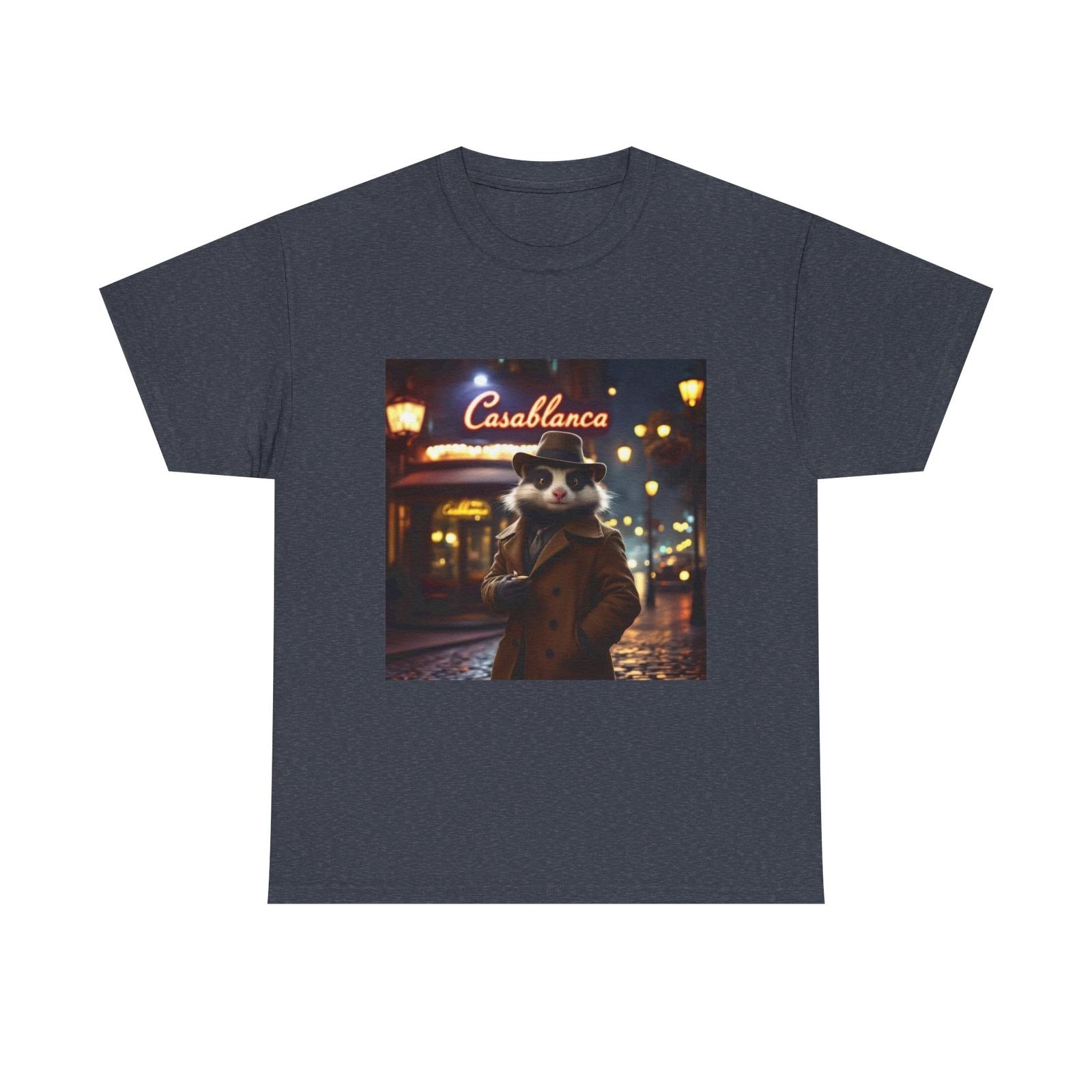 Casablanca Badger Wildlife Unisex Heavy Cotton Tee Funny Animal Movie Shirt S