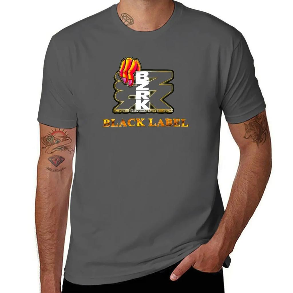 Bzrk Black Label TShirt blacks plain vintage t shirt men