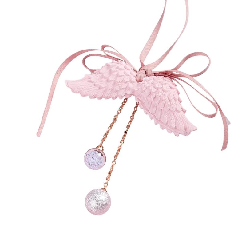 Delicate Angel Wing Design Vehicle Hanging Art User Friendly Gypsum Sculpture Small Car Interior Decoration Piece