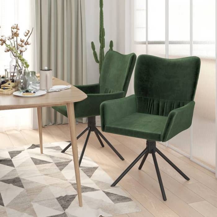 VidaXL 2x Chaises Pivotantes de Salle à Manger Sièges de Cuisine Fauteuils de Salle à Manger Chaises à Dîner Meubles de 344811