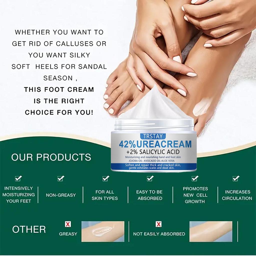 Salicylic Acid Urea Foot Moisturizer Brightens Skin Tone, Moisturizes, Lightens Dullness, and Firms Skin