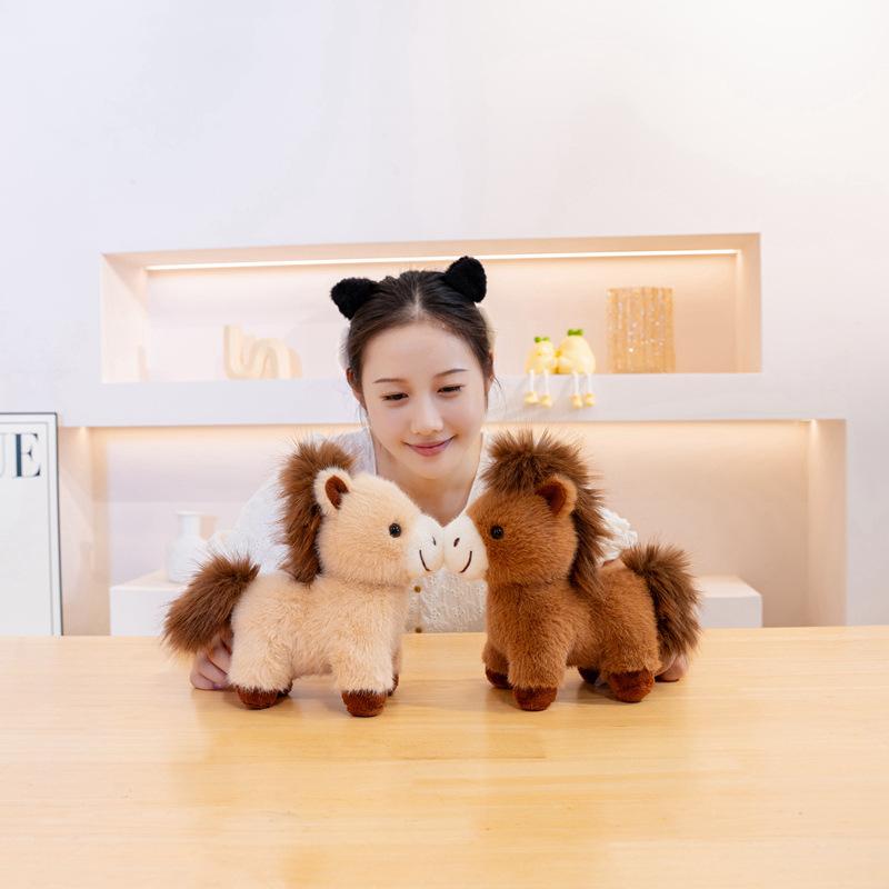 Niedliche niedliche Pony-Puppe Plüschtier weiße Pony-Puppe Junge beruhigende Stoffpuppe Geburtstagsgeschenk