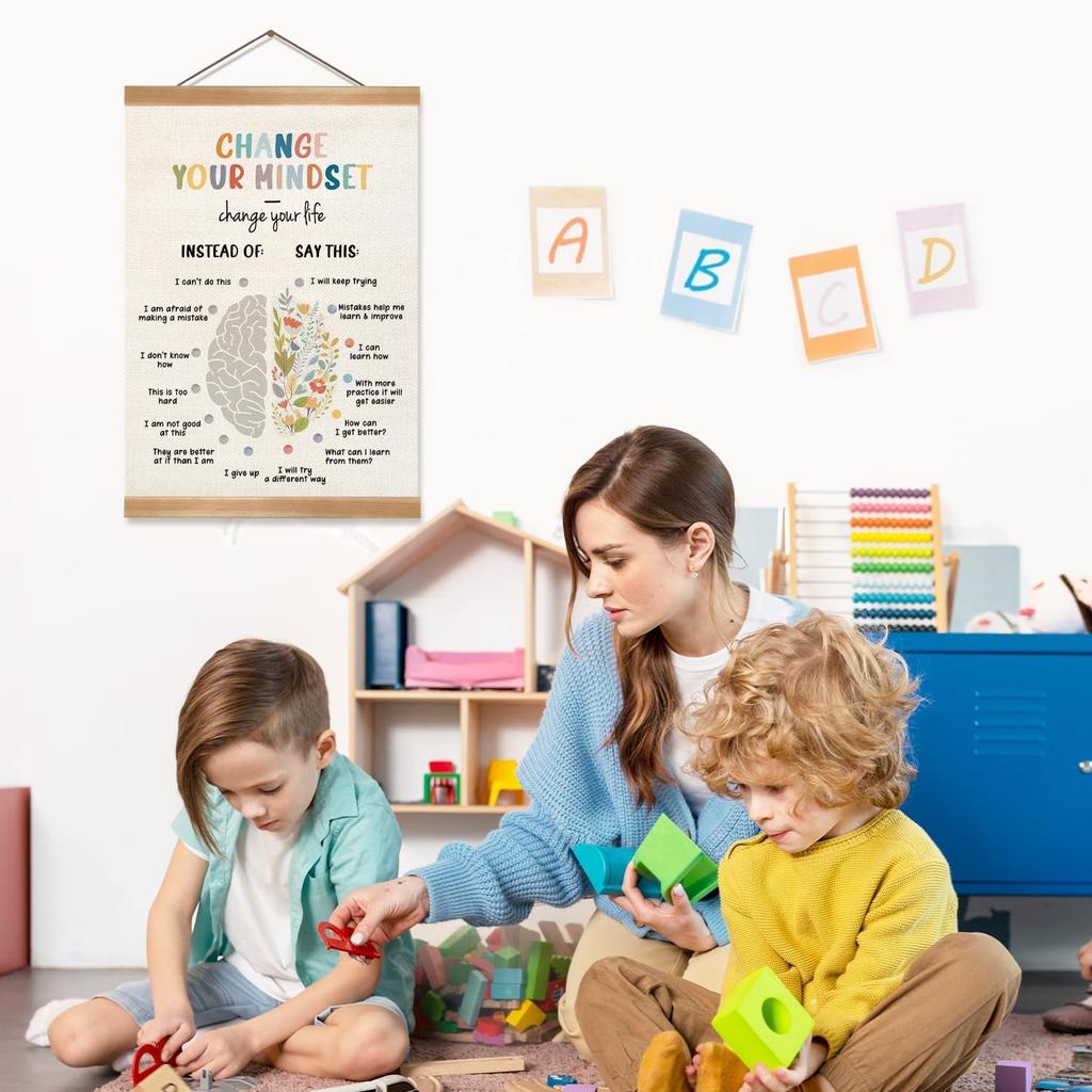 ZTGDA Mental Health Poster, Motivational Wall Art Decor, Therapy Office Decor, Counseling Office Must Haves, School Counselor Supplies, Calm Down