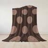 Brown Background With Dots Flannel Blanket Warm Soft Halloween Christmas Couch Warm Cozy Decorative Decor Gift For All Season