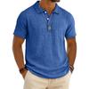 VEZFAA Damenmode, lässig, Sommer, Frühling, einfarbig, kurzärmelig, Polo-Ausschnitt, Blusen und Hemden
