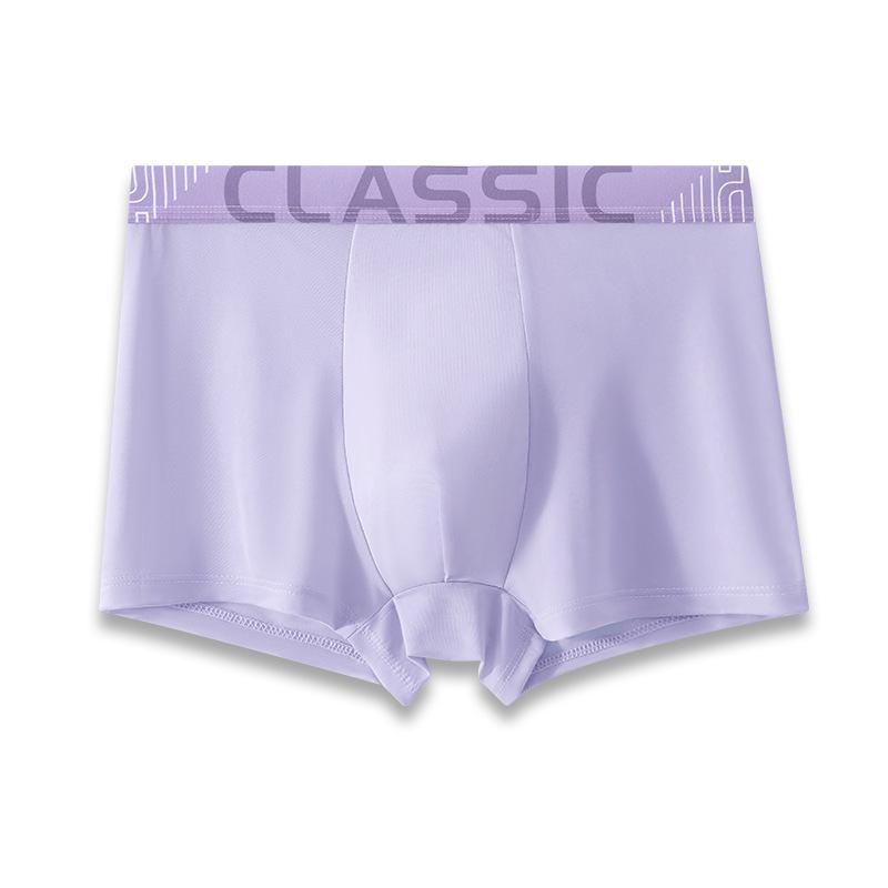 4 Stück Sommer Eis Seide Herren Unterwäsche Flache Ecken Teenager Jungen Atmungsaktiv Vier Ecken Unterwäsche Boxer Brief