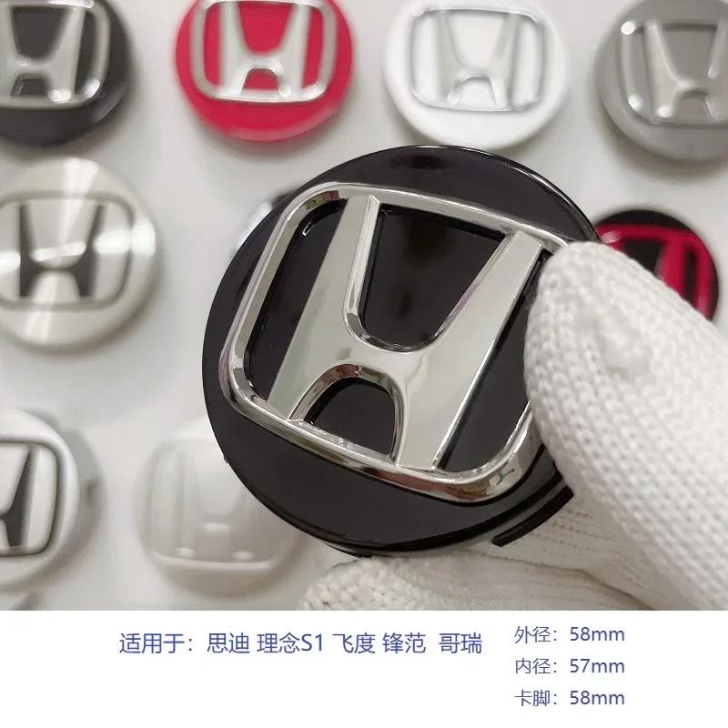 DJHQL1 4pcs 58mm 69mm Wheel Center Cap Logo Hub Cover Badge Emblem For Honda Civic City Accord Odyssey Spirior CRV Hrv Jazz CBR HR-V