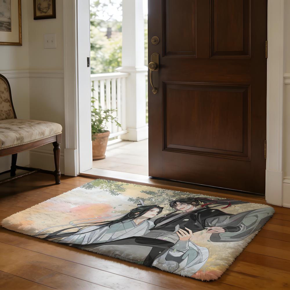 

Floor Mat Soft Flannel Rug Non Slip Absorbent Mat for Bathroom Bedroom Home Decor Bee Botanical 50x80cm