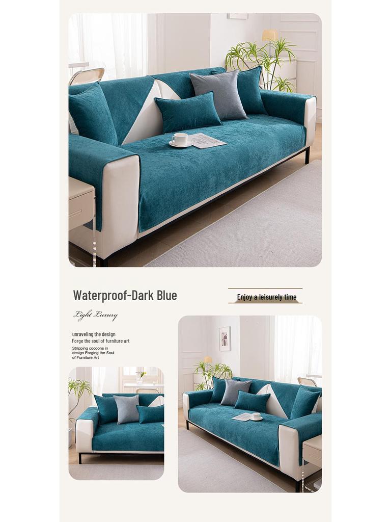 Wasserdichter Kratzfester Sofakissenbezug - Universell Rutschfest Einfarbig für Alle Jahreszeiten, Haustierfreundlich